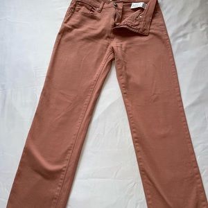 Kensie Jeans Vintage Luxe Women Size 4/27 Orange Peach Distress Cuffs Denim